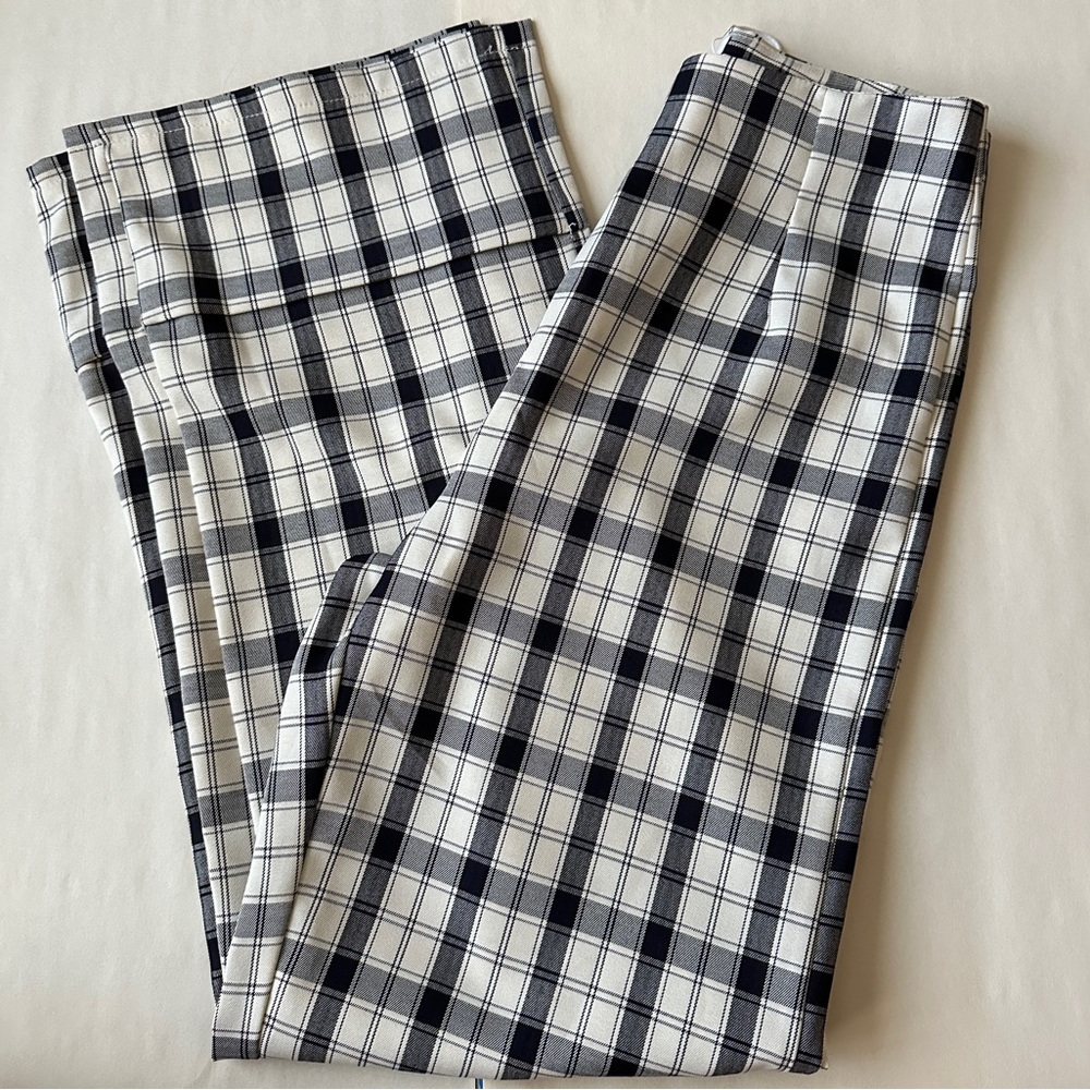 Princess Polly Black and White Plaid Cropped Pants